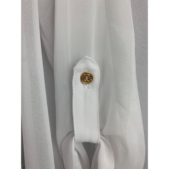 C. Wonder Christian Siriano XS White Sheer Open Front Cardigan With Gold Button - Picture 4 of 7